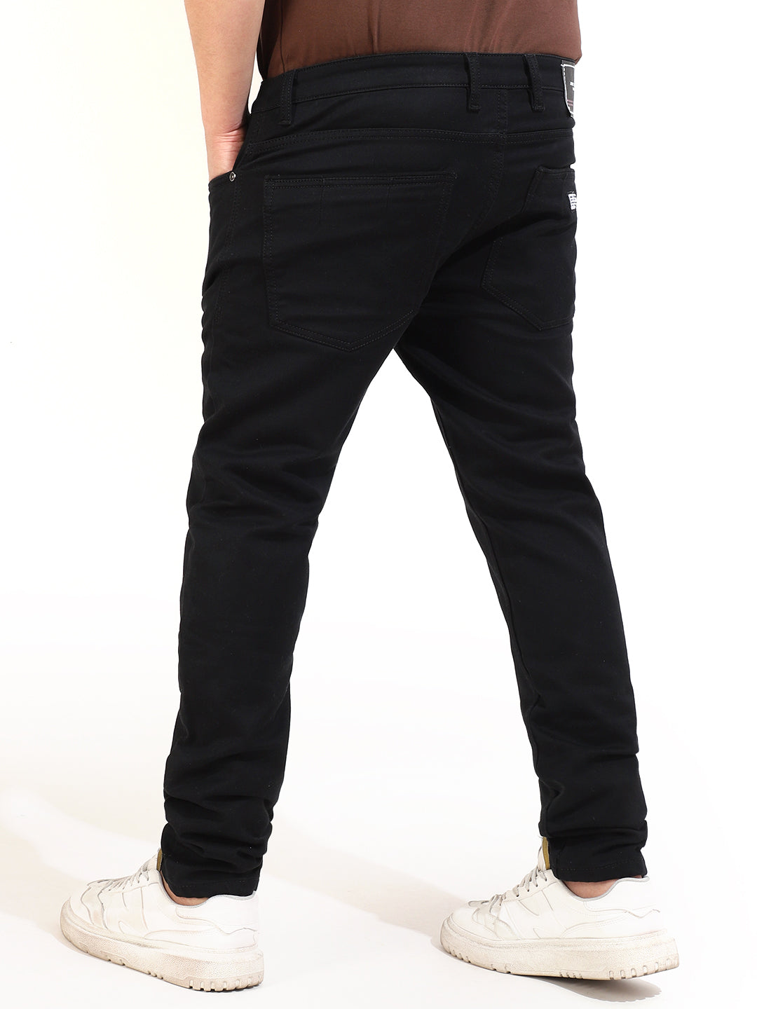 Black Knitted Denim jeans