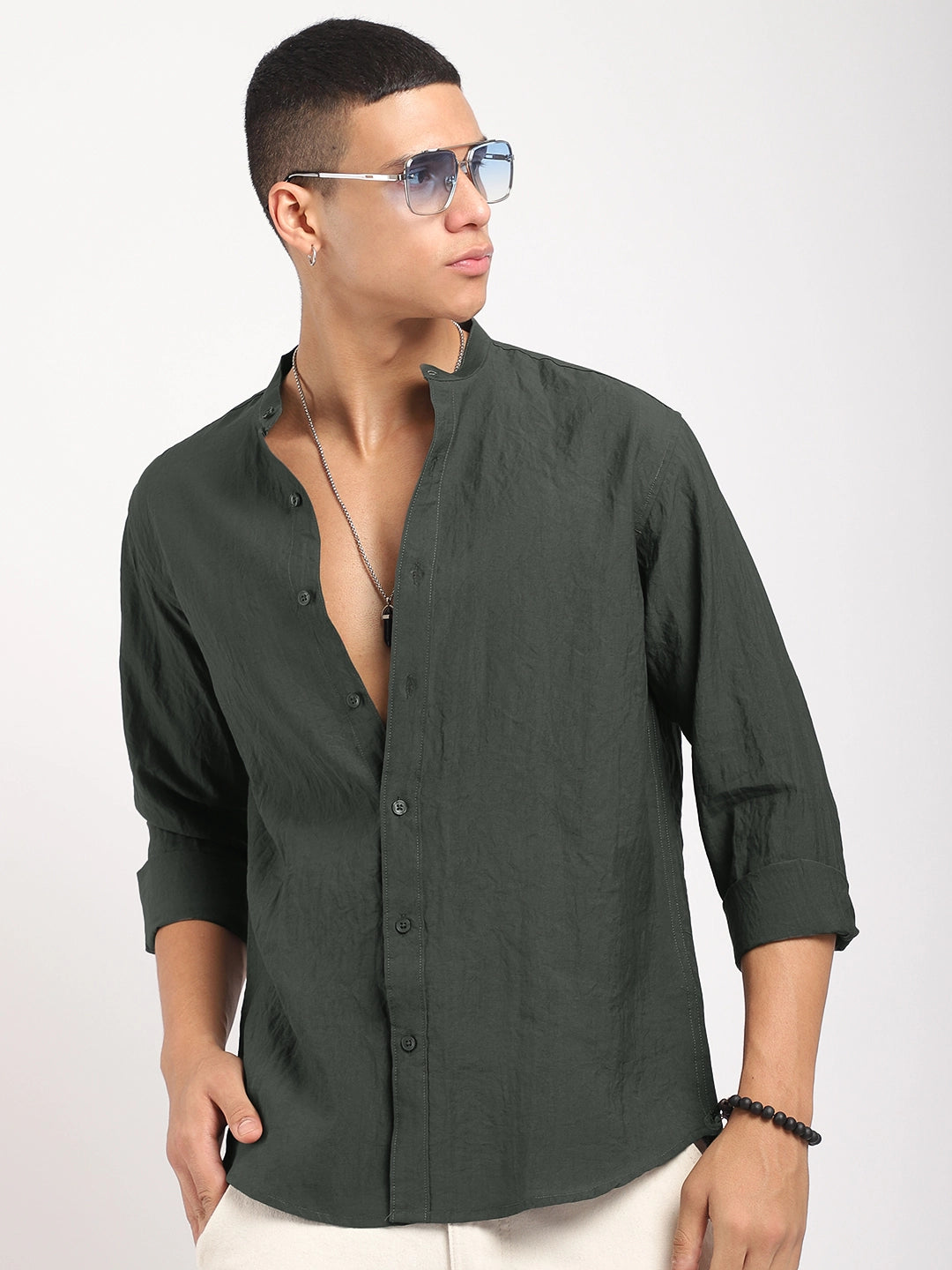 Green Shirt Men