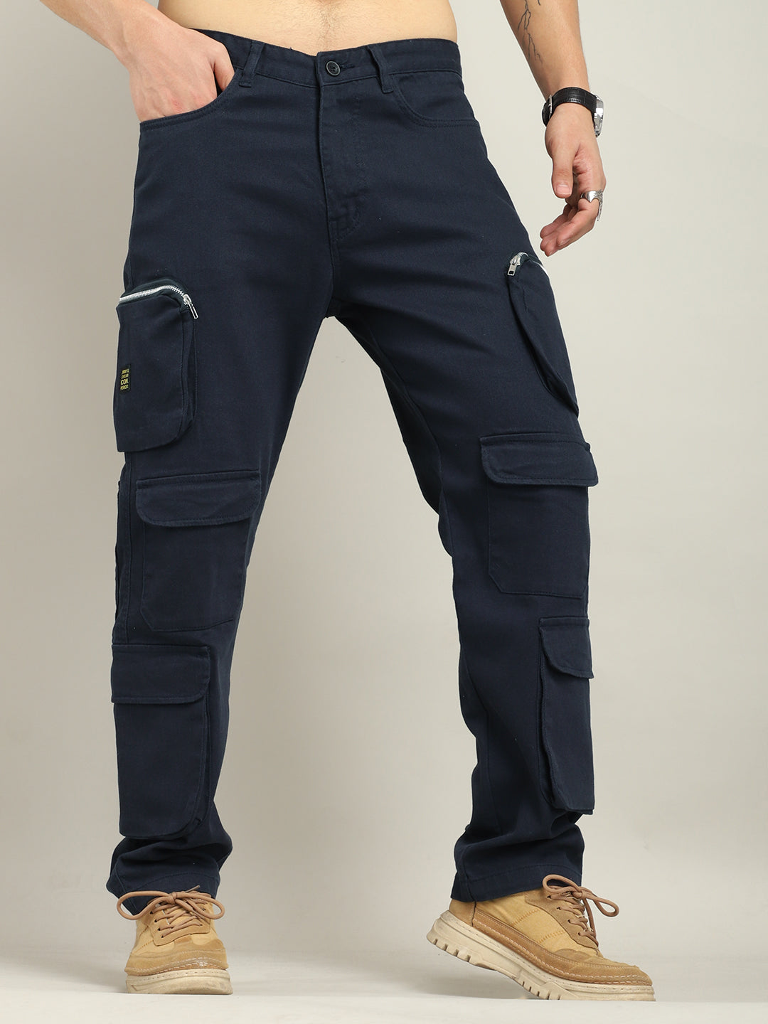 Lucas Multipocket Navy Cotton Drill Cargo