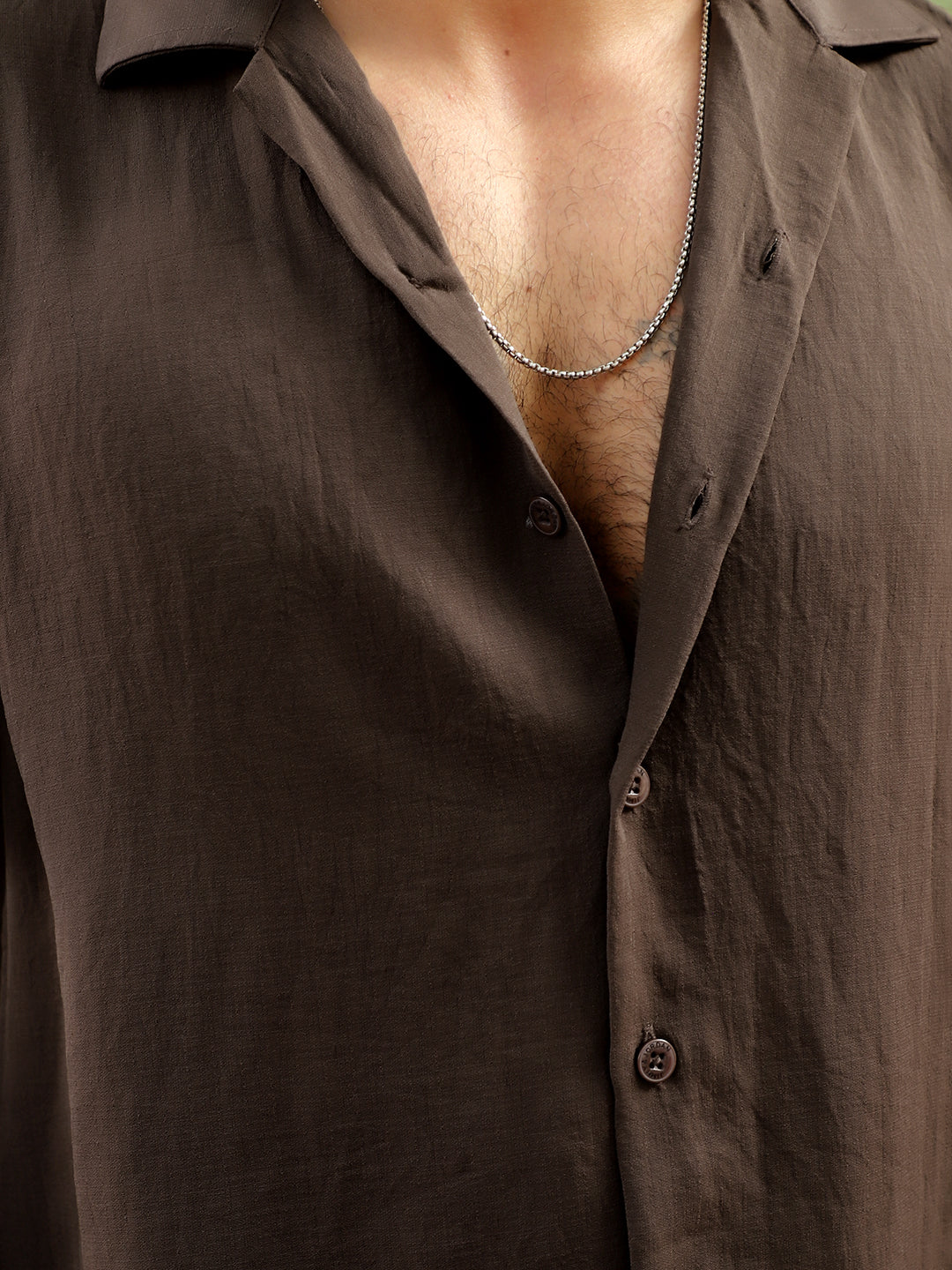 Linen Atlantica Dark Brown Co-Ord Set