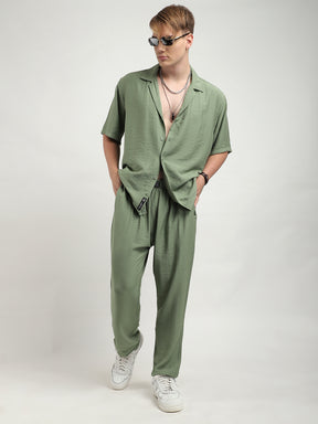 Linen Atlantica Pista Green Co-Ord Set