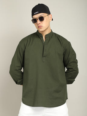 Ennead Dark Green Kurta Shirt