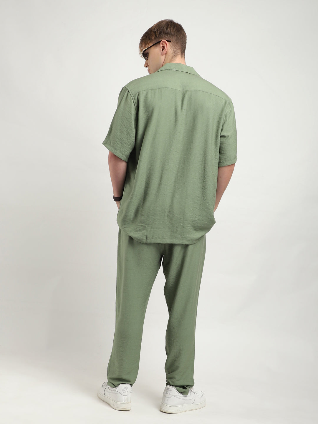 Linen Atlantica Pista Green Co-Ord Set