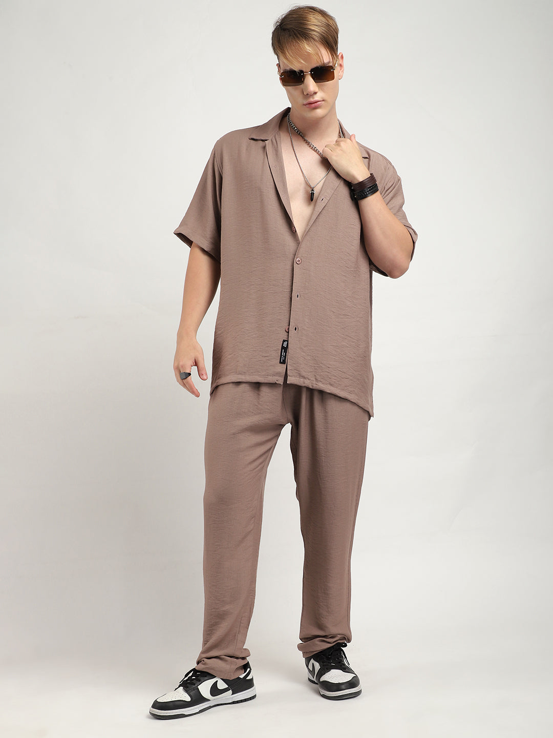 Linen Atlantica Combd Brown Co-Ord Set