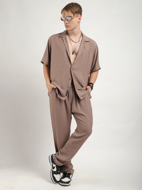 Linen Atlantica Combd Brown Co-Ord Set