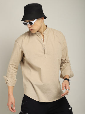 Ennead Beige Kurta Shirt