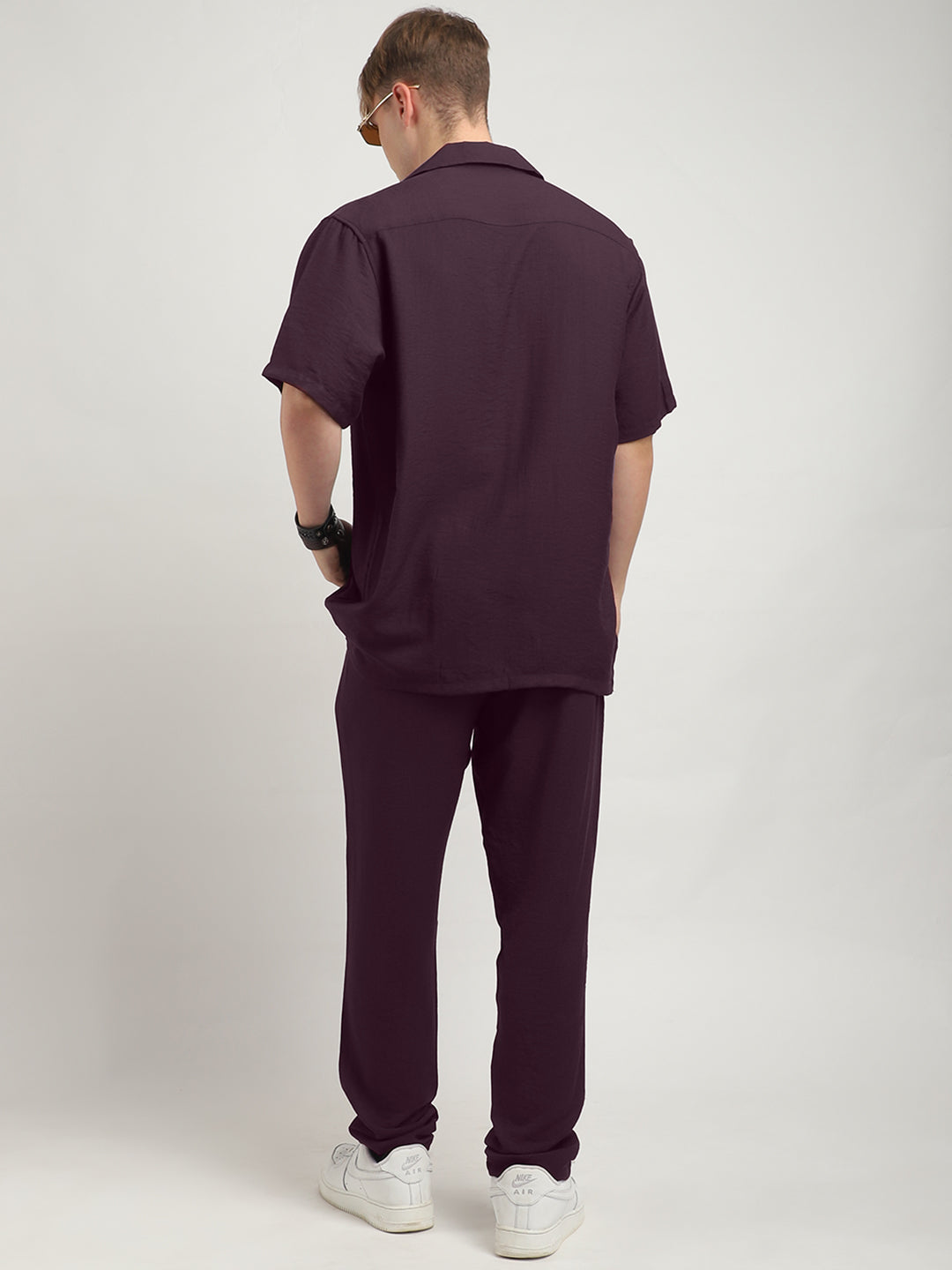 Linen Atlantica Dark Purple Co-Ord Set