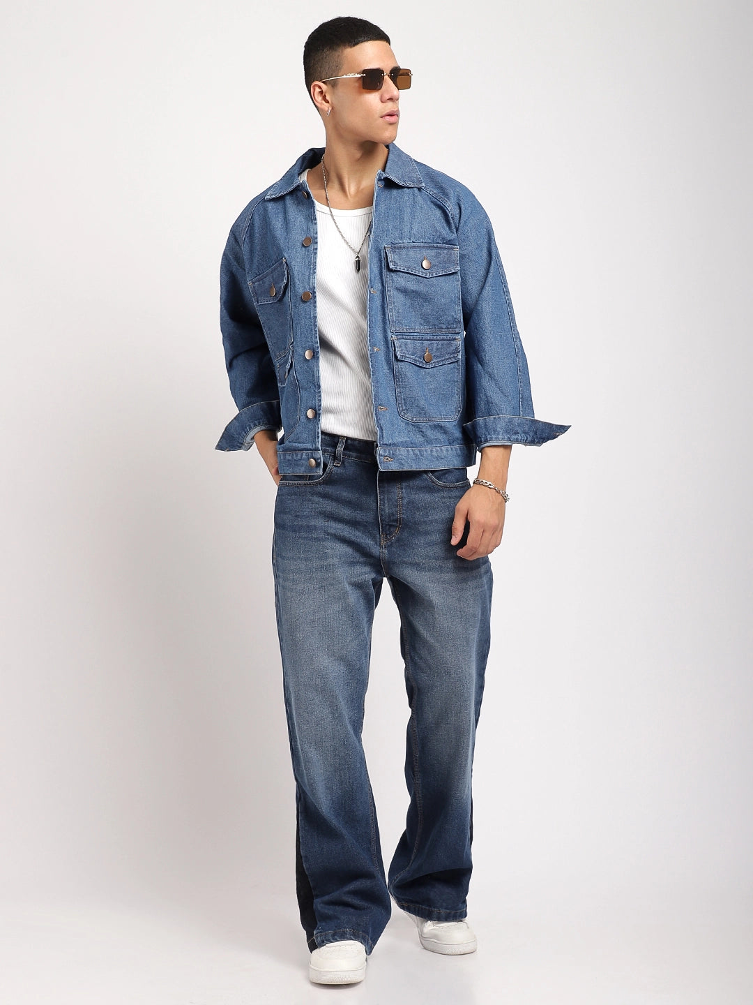 Oxford Essentials Ocean Blue Denim Jacket 4 Pocket