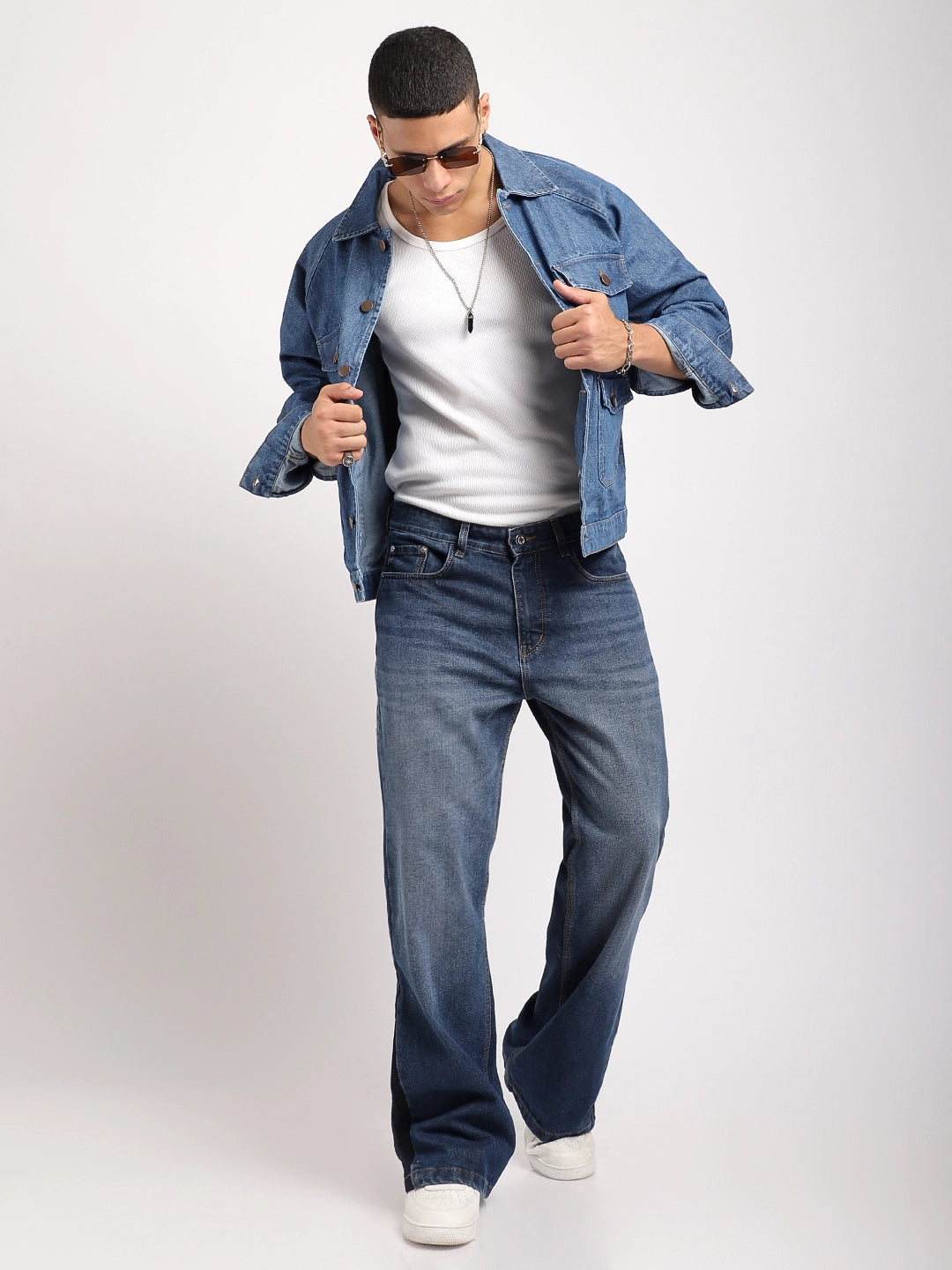 Men Blue Denim Bootcut Jeans