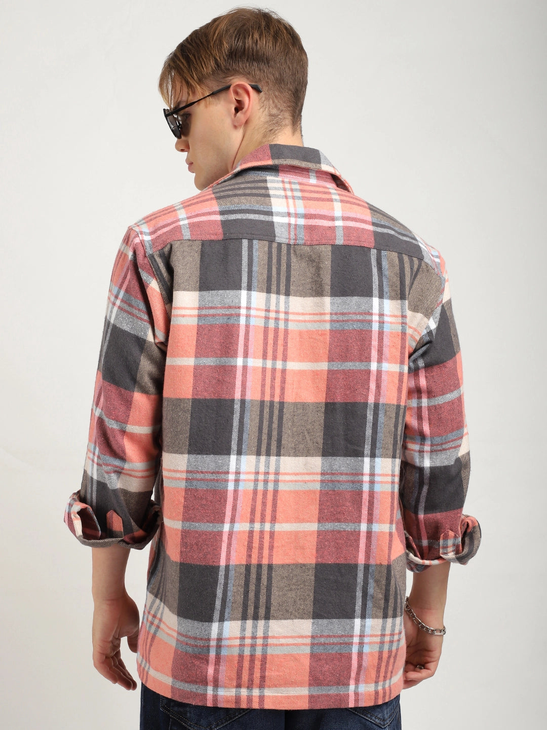 Grosvenor Palade Check Pink Full Sleeve Shirt