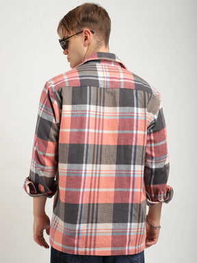 Grosvenor Palade Check Pink Full Sleeve Shirt