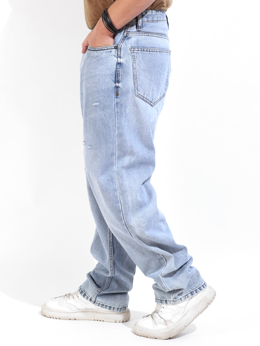 Tint Blue Baggy Fit Denim Jeans