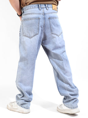 Tint Blue Baggy Fit Denim Jeans