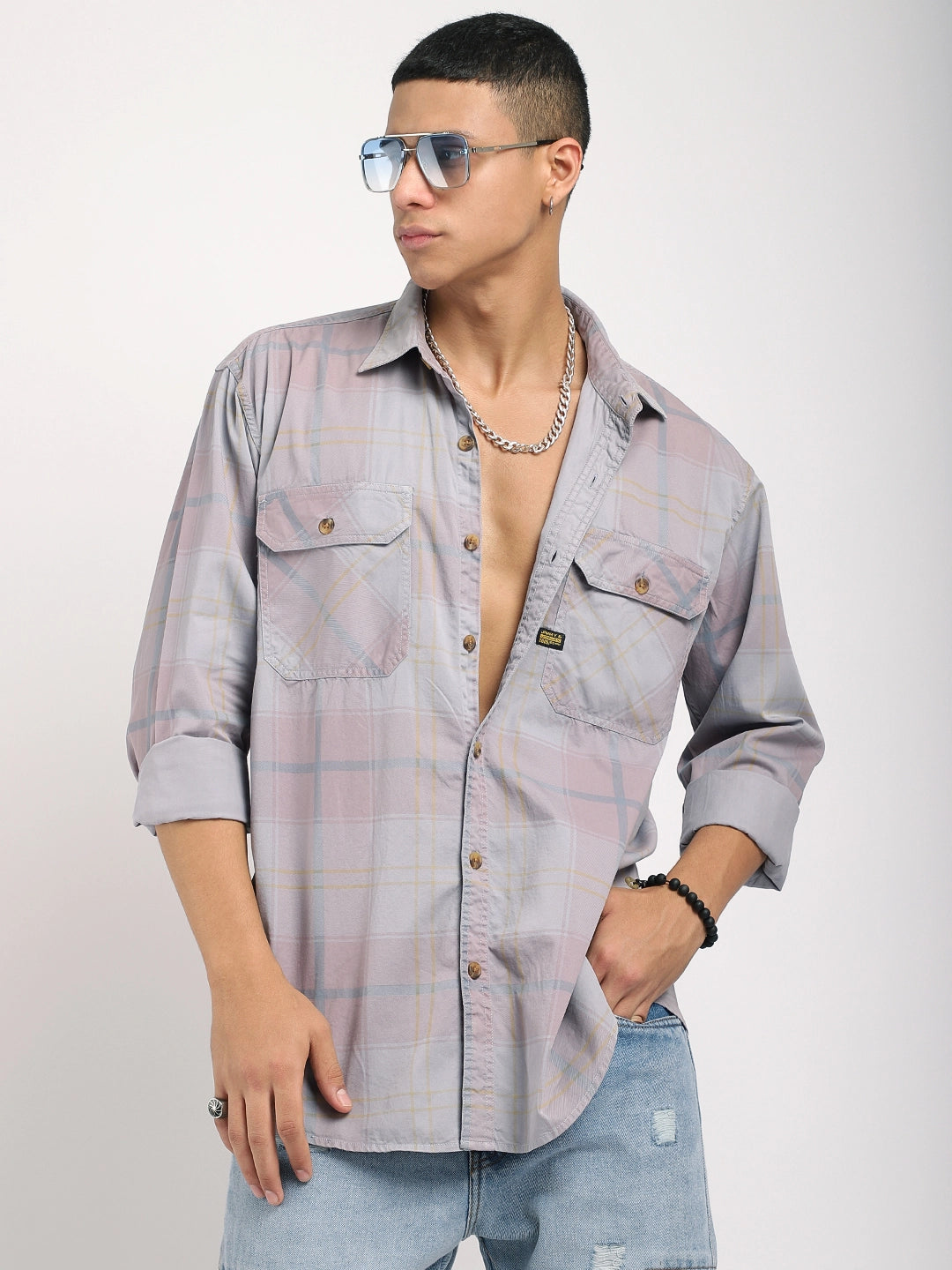 Light Grey Cotton Shirts