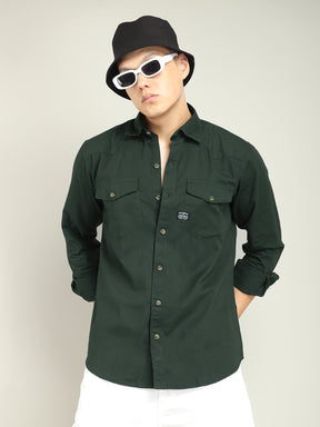 Benoit Dark Green Plain Shirt