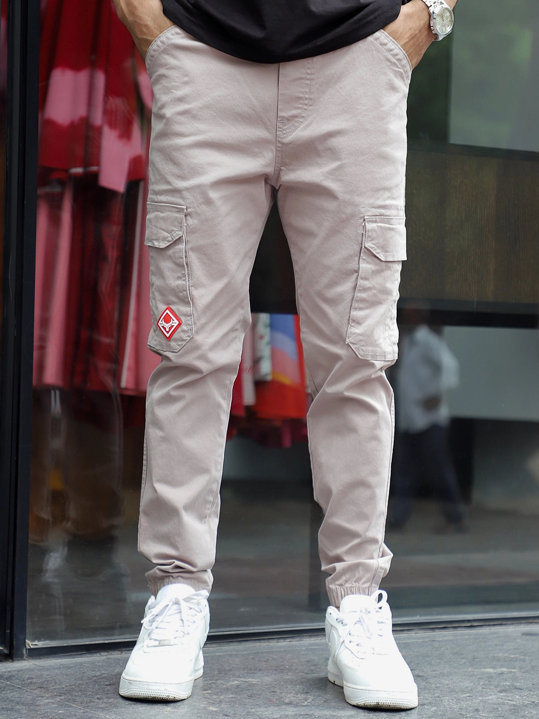 Loaded Luck Light Grey Cotton Cargo