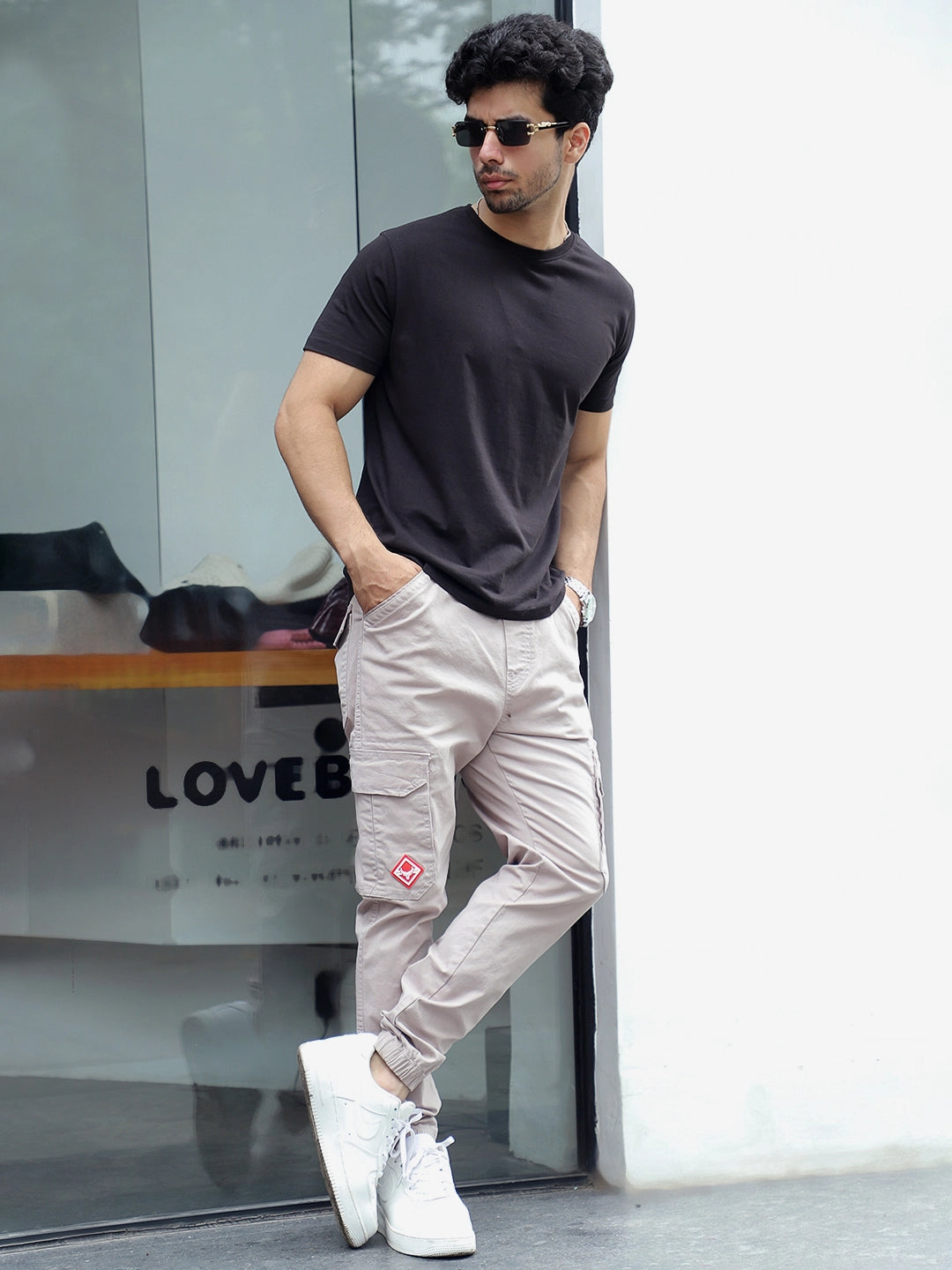 Loaded Luck Light Grey Cotton Cargo