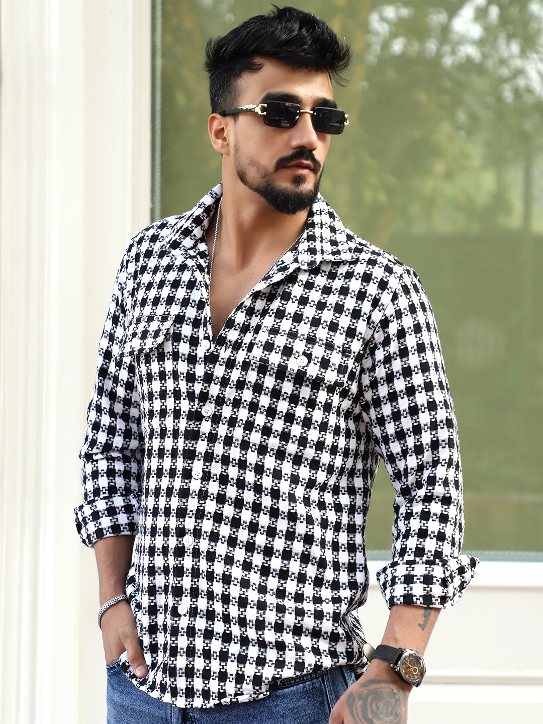 Polar Classic Black Check Full Sleeve Shirt