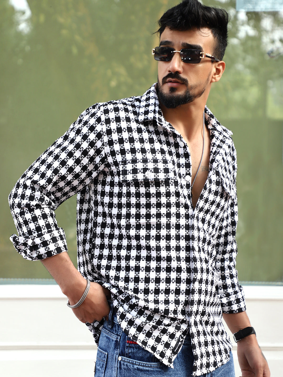 Polar Classic Black Check Full Sleeve Shirt