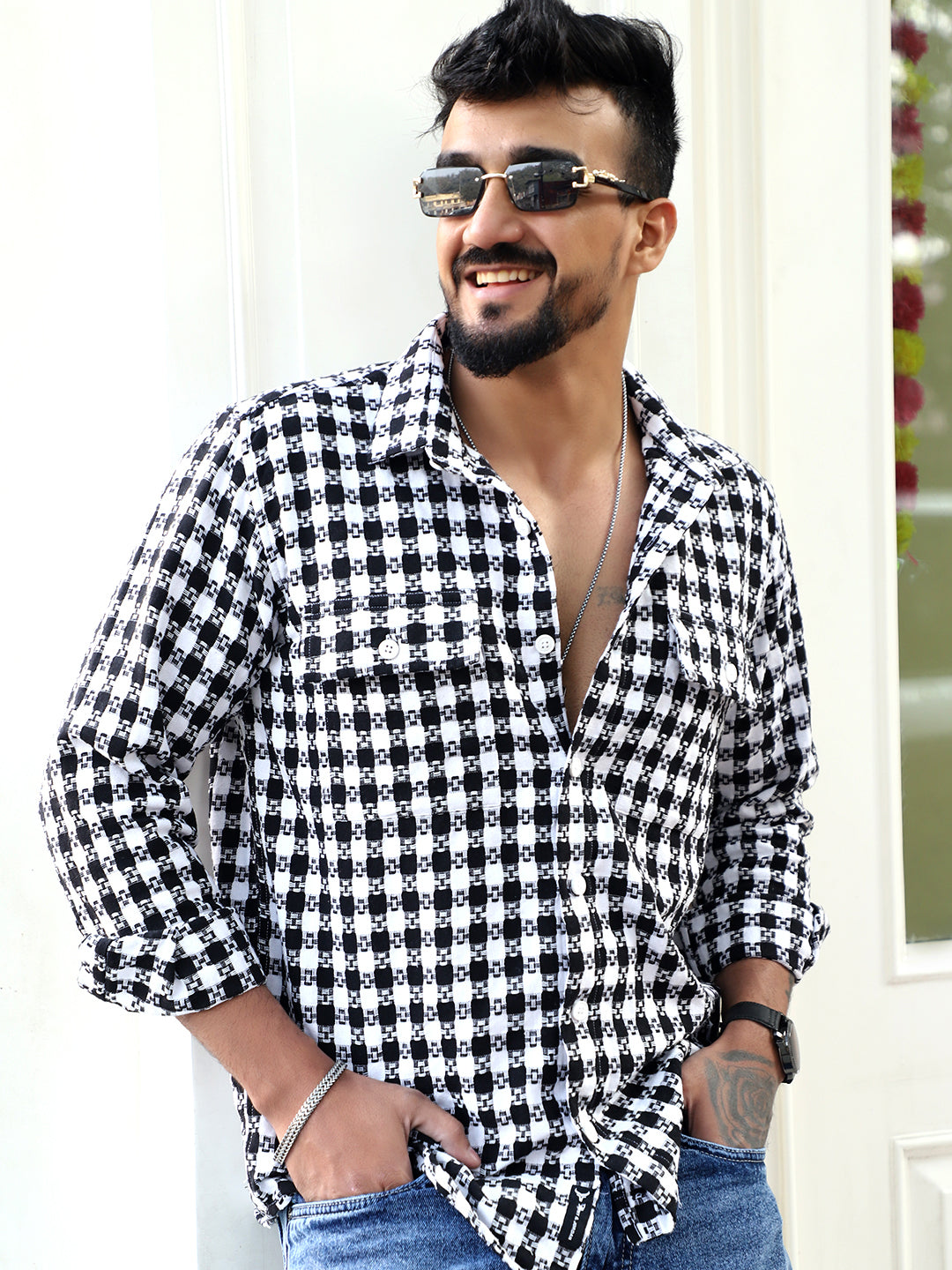 Polar Classic Black Check Full Sleeve Shirt