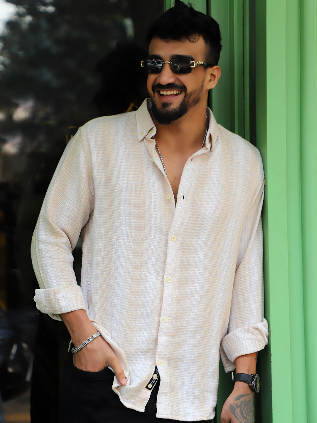 Timeless Beige Full Sleeve Shirt