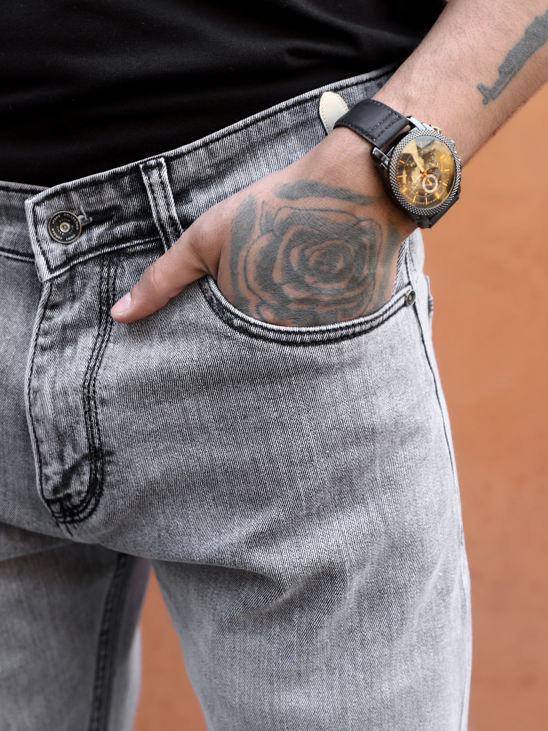 Valente Light Grey Denim Bootcut Jeans