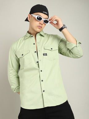 Atlass Twill Mint Green Shirt