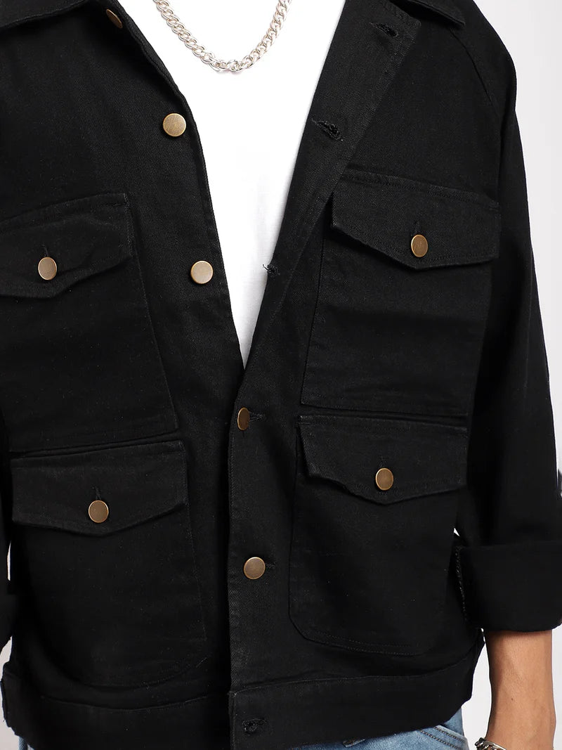 Prime Sculpt Black 4 Pocket Denim Jacket