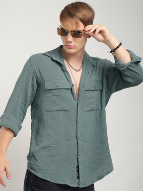 Vero Vibe Lucas Double Clothe Light Green Shirt