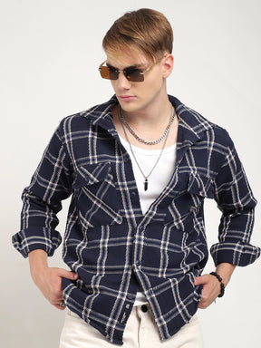 Royal Match Navy Check Full Sleeve Shirt