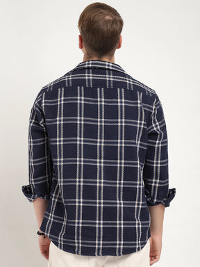 Royal Match Navy Check Full Sleeve Shirt