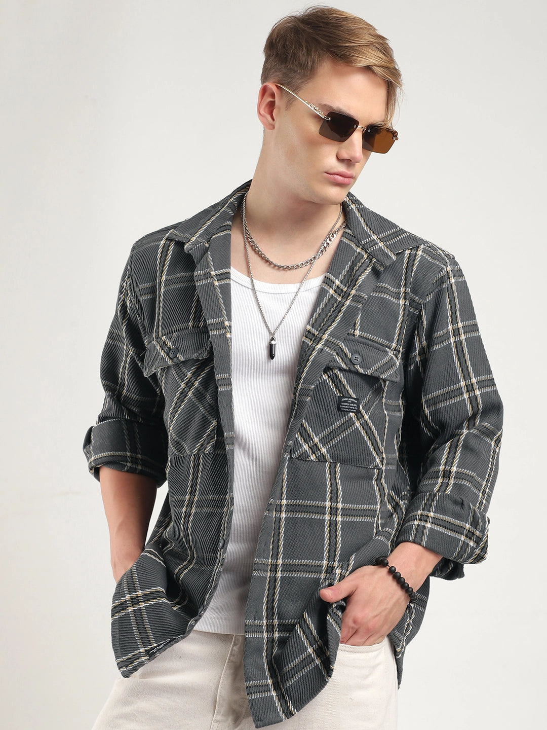 Royal Match Grey Check Full Sleeve Shirt