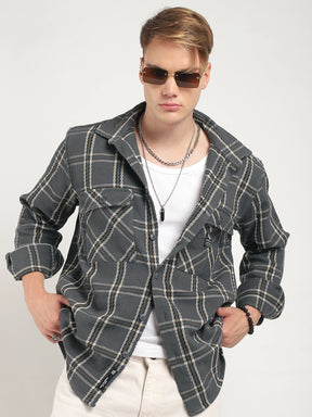 Royal Match Grey Check Full Sleeve Shirt