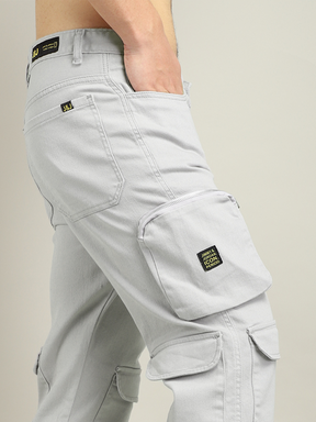 Lucas Multipocket Ash Grey Cotton Drill Cargo