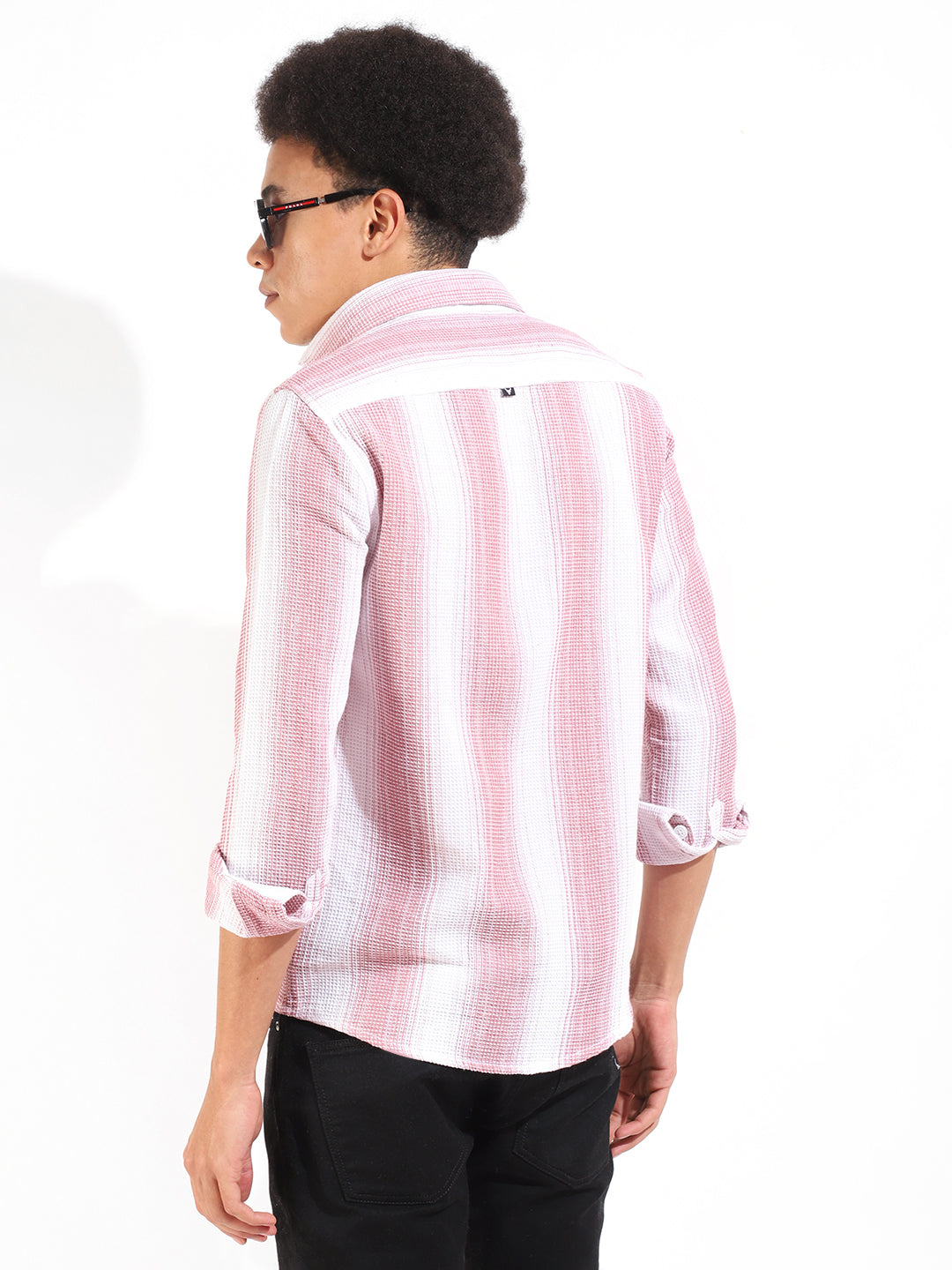 Waffle Stripe Pink Shirt