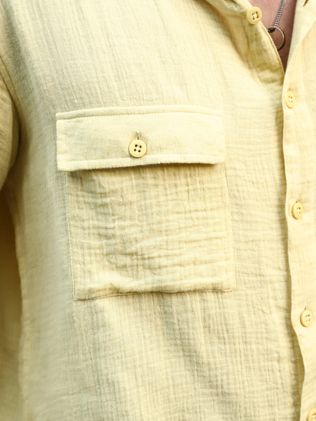 Vero Vibe Lucas Double Clothe Lemon Yellow Shirt