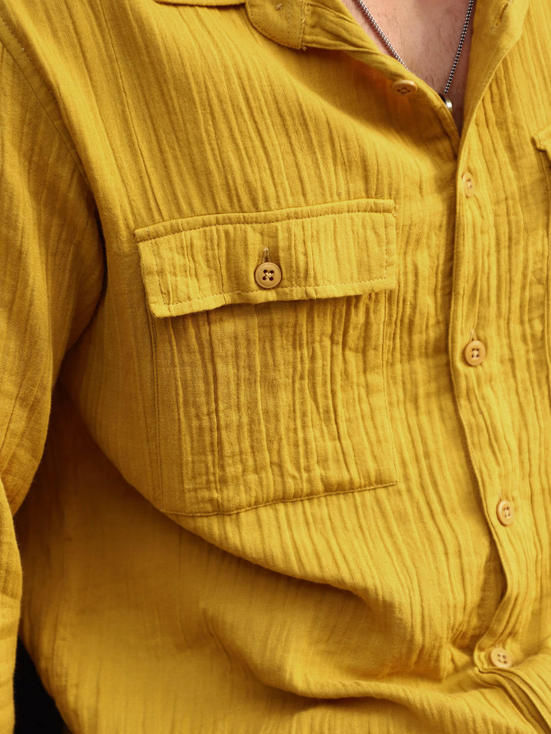 Vero Vibe Lucas Double Clothe Amber Shirt