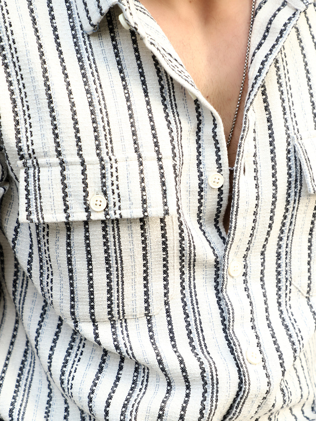 Maui Wave White Stripe Full Sleeve Shirt