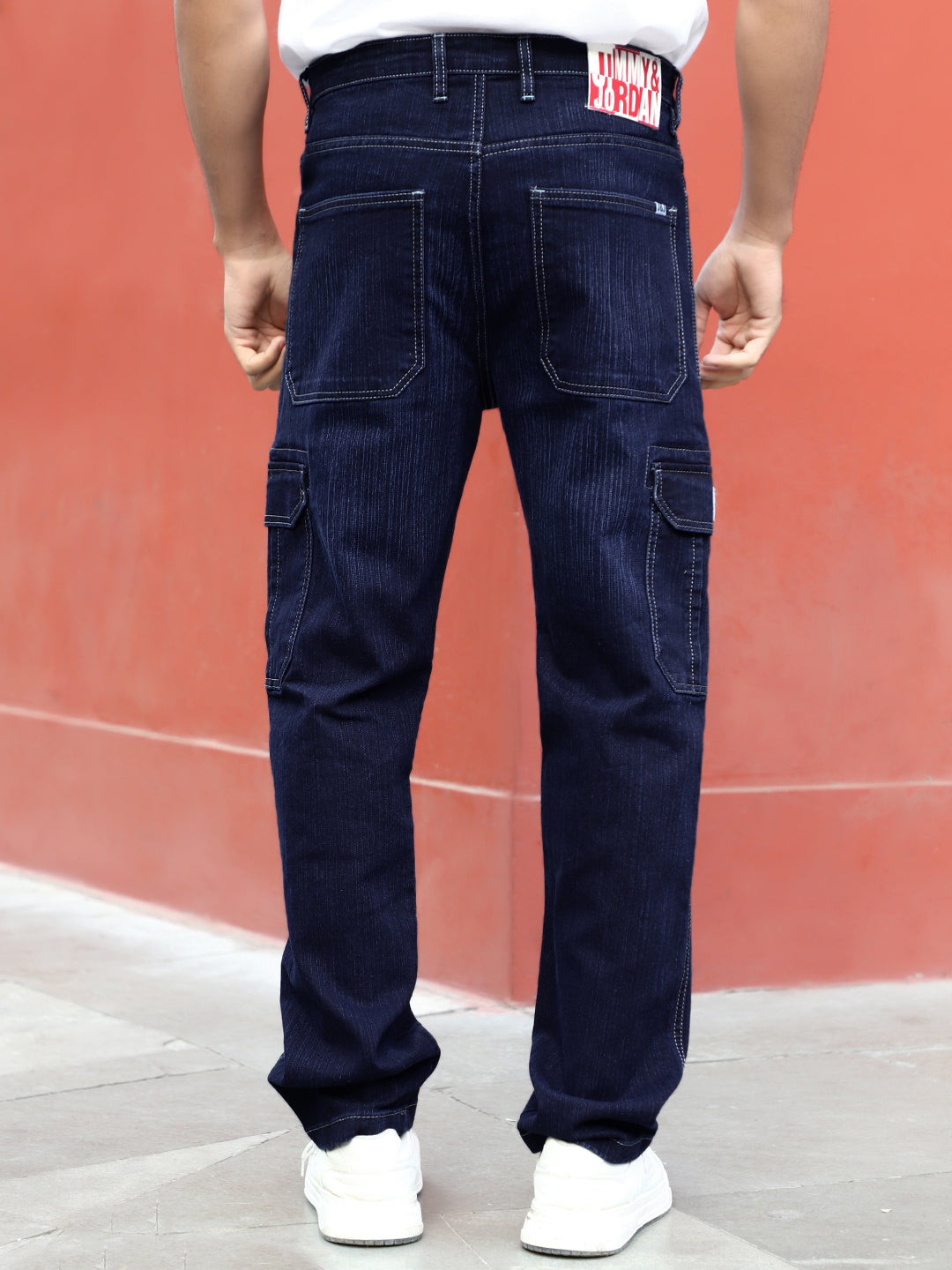 Caventor Night Blue Baggy Fit Denim Cargo