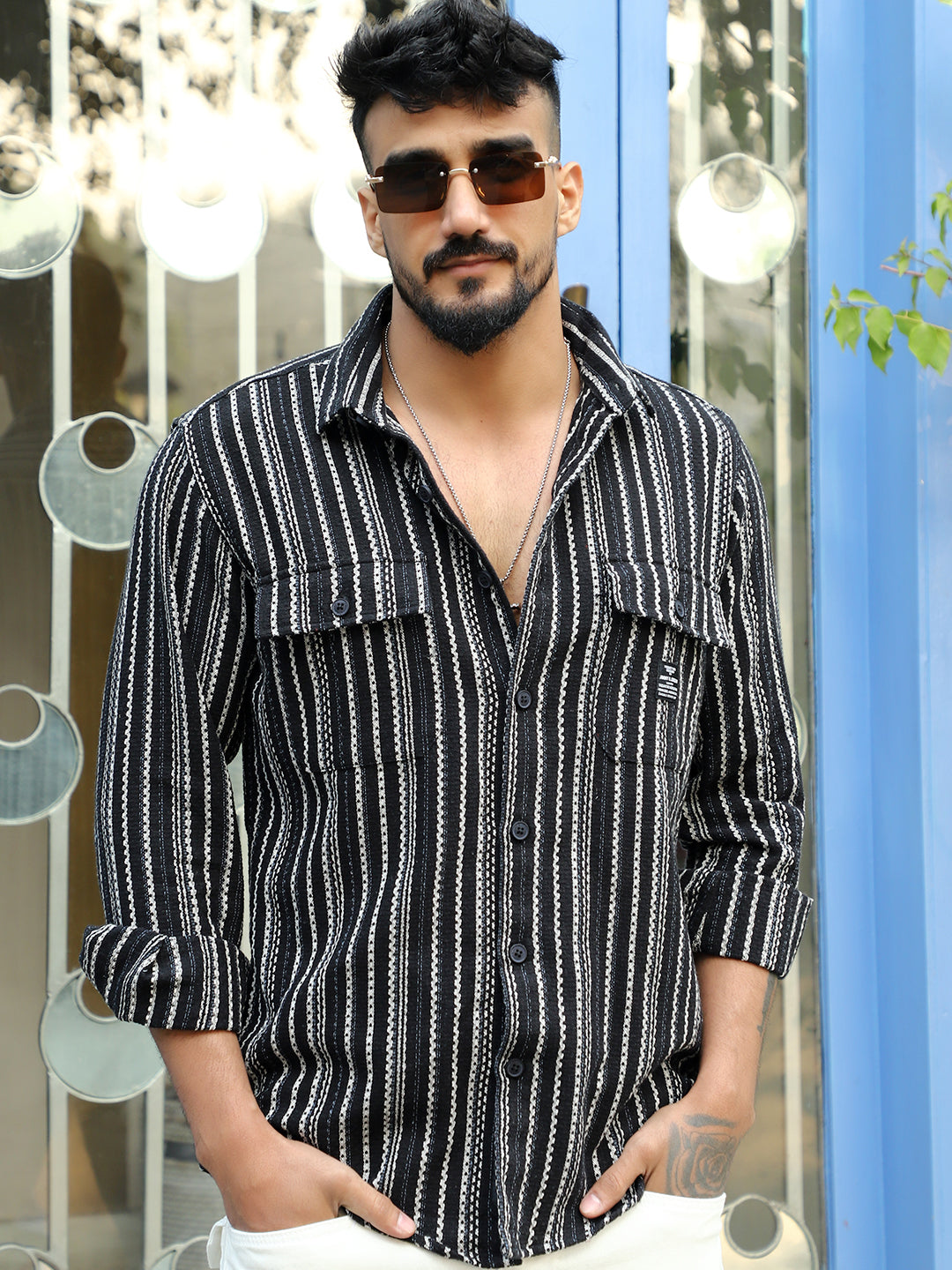 Maui Wave Black Stripe Full Sleeve Shirt