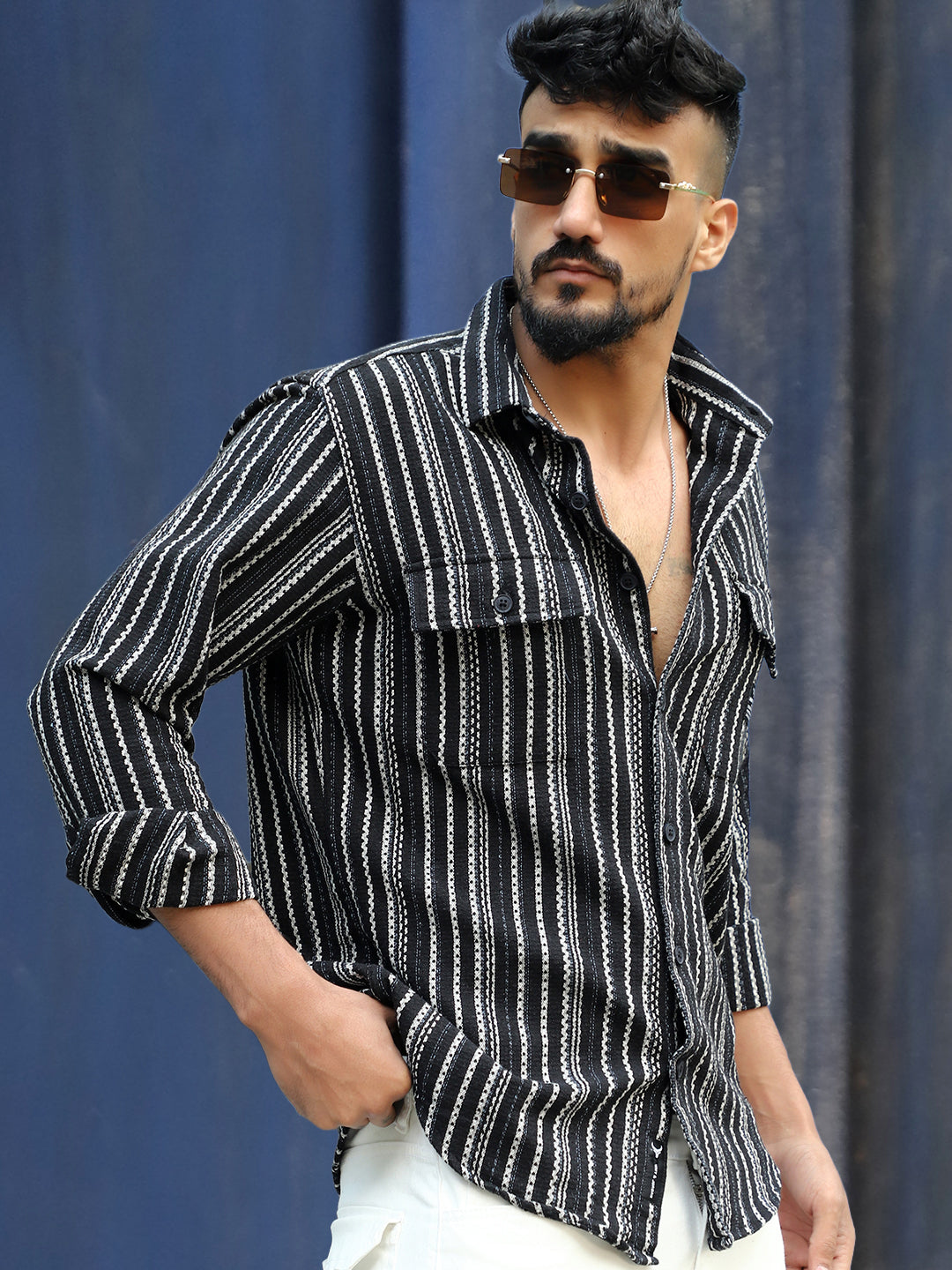 Maui Wave Black Stripe Full Sleeve Shirt