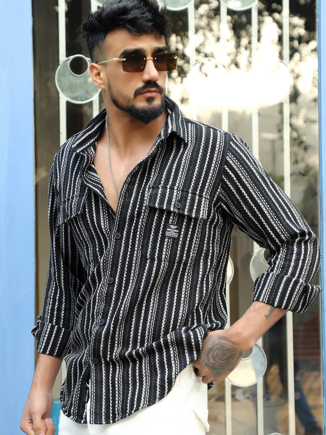 Maui Wave Black Stripe Full Sleeve Shirt