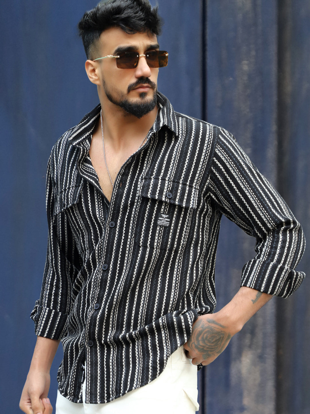 Maui Wave Black Stripe Full Sleeve Shirt