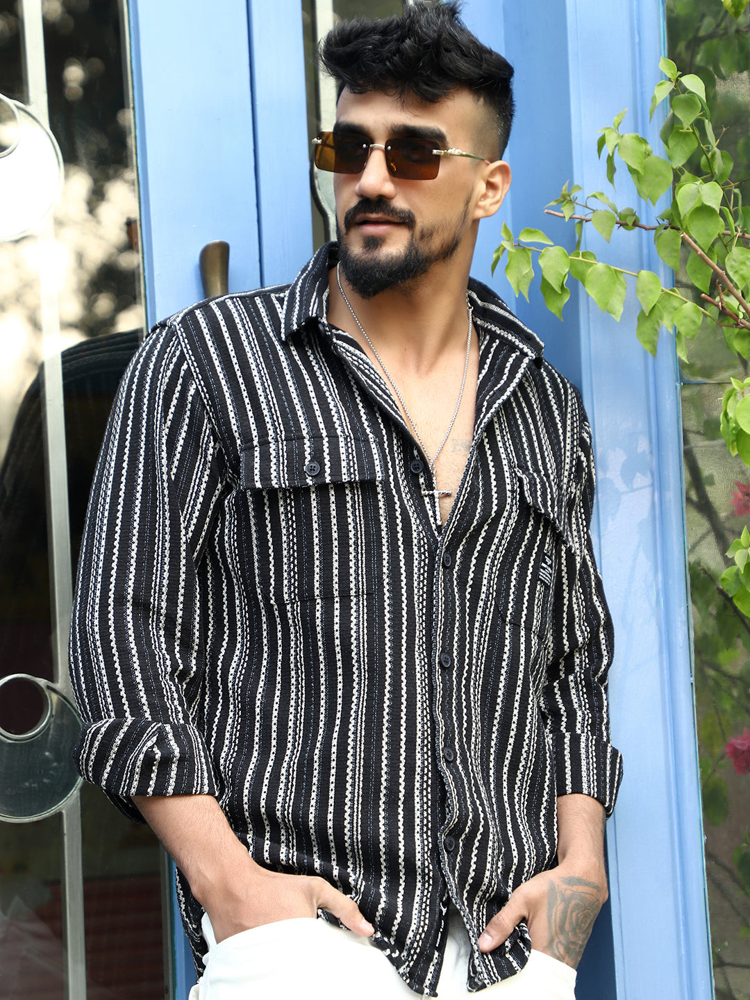 Maui Wave Black Stripe Full Sleeve Shirt