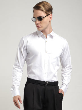 Streetwise White Satin Plain Shirt