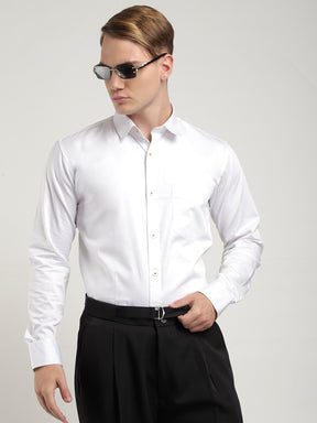 Streetwise White Satin Plain Shirt