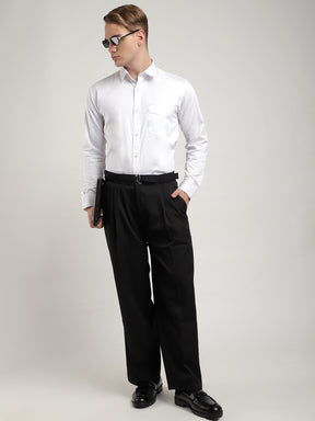 Streetwise White Satin Plain Shirt