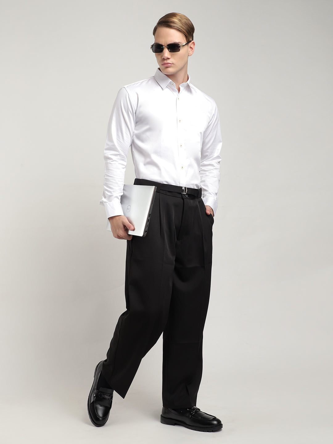 Streetwise White Satin Plain Shirt