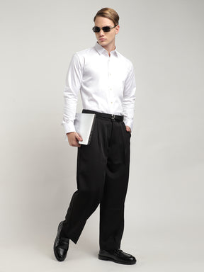 Streetwise White Satin Plain Shirt