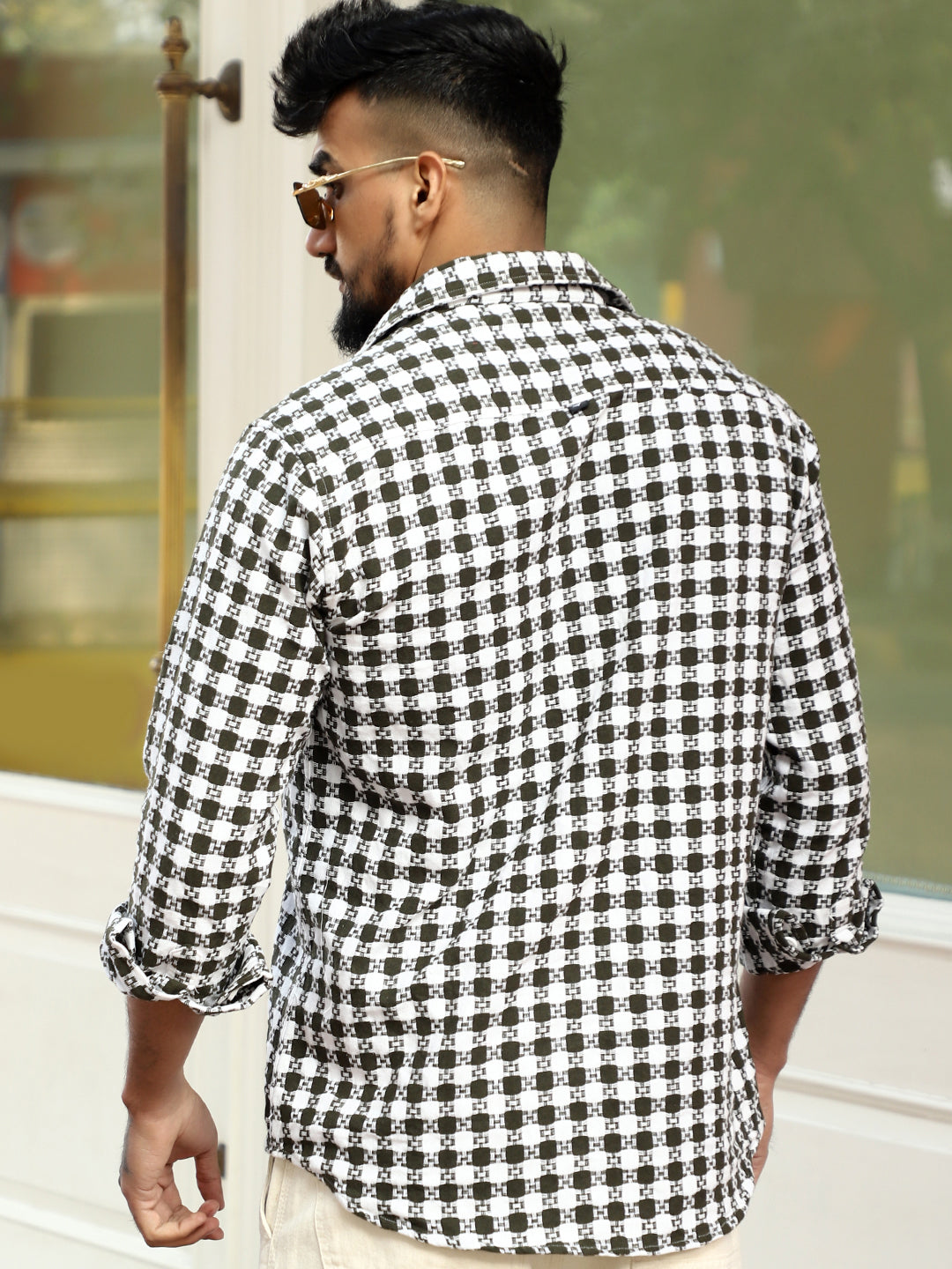 Polar Classic Olive Green Check Full Sleeve Shirt